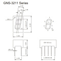 Affichage de segment de 0,3 pouces 1 chiffre 7 (GNS-3211Cx-Dx)